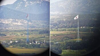 Vista de las banderas de
