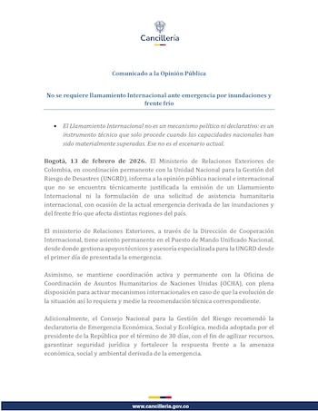 El Ministerio de Relaciones Exteriores