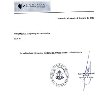 El parte médico que confirmó