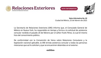 Respuesta de la SRE a