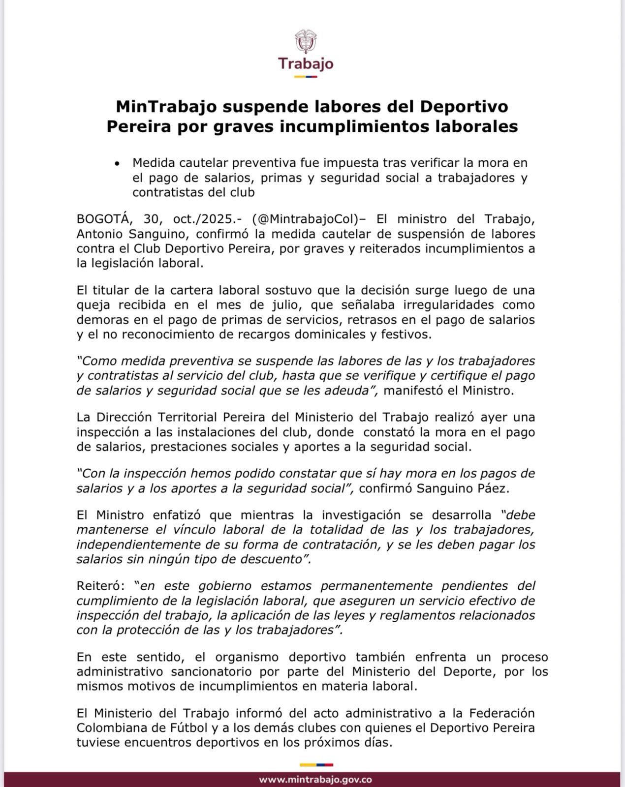 Se ordenó el cierre de las actividades laborales en el