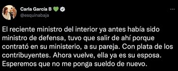 Carla García opina sobre titular