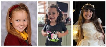 Una imagen combinada de fotos de familia sin fecha muestran a Elsie Dot Stancombe, Bebe King y Alice Dasilva Aguiar, víctimas del ataque con cuchillo en Southport (Merseyside Police/REUTERS)