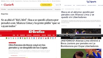 Reacciones de los diarios argentinos tras eliminación de Boca Juniors por Alianza Lima