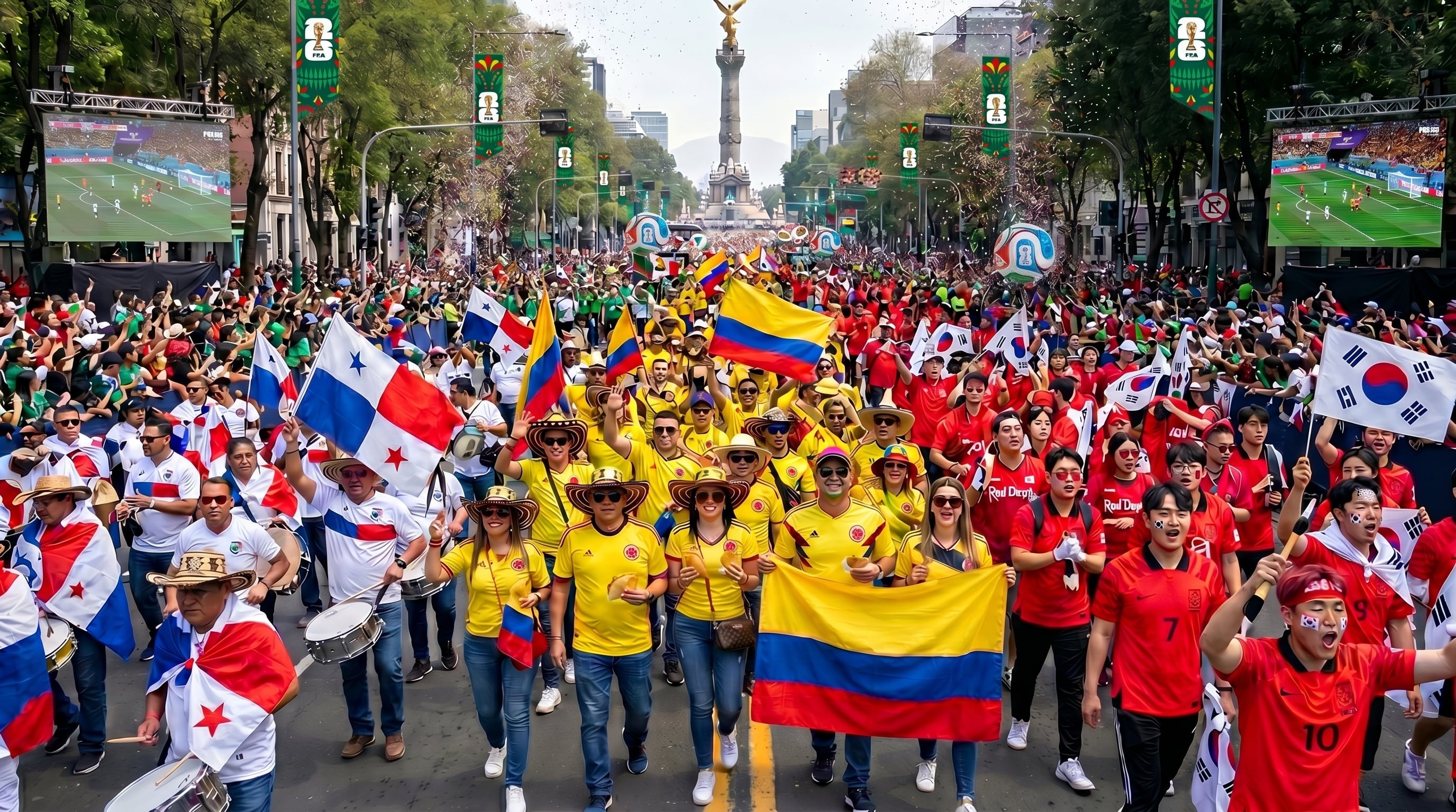 La Ciudad de México concentrará festivales, barrios y espacios públicos donde las comunidades de Colombia, Panamá y Corea del Sur apoyarán a sus selecciones en el Mundial 2026.(Imagen Ilustrativa Infobae)