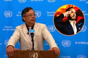 Gustavo Petro reprochó a Abelardo de la Espriella por ignorar el fallo judicial que le impide usar la frase “Firmes por la patria” en su campaña - crédito Composición fotografica: infopresidencia/X; Abelardo de la Espriella/X