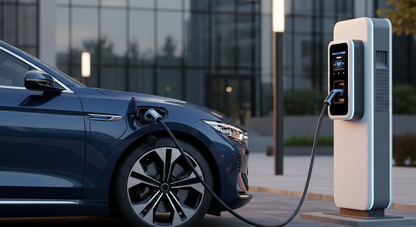 Un coche eléctrico cargando en una estación. (Imagen Ilustrativa Infobae)