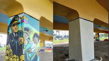 Idartes rechaza censura a mural sobre la Policía: “No se borra al que opina distinto”