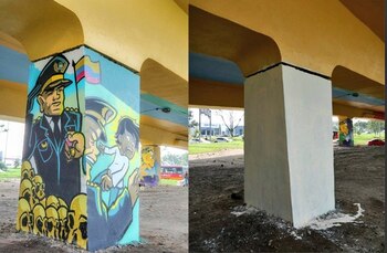 Mural de la Policía en Puente Aranda