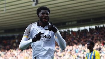 El delantero Patrick Agyemang acumula 37 apariciones y 10 goles en la temporada, siendo una pieza clave en el esquema del Derby County (BBC)