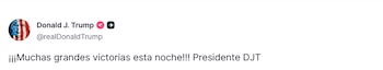 El comunicado de Trump vía Truth Social