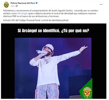 PNP felicitó a Arcángel por
