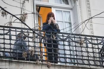 Cristina Kirchner en el balcón