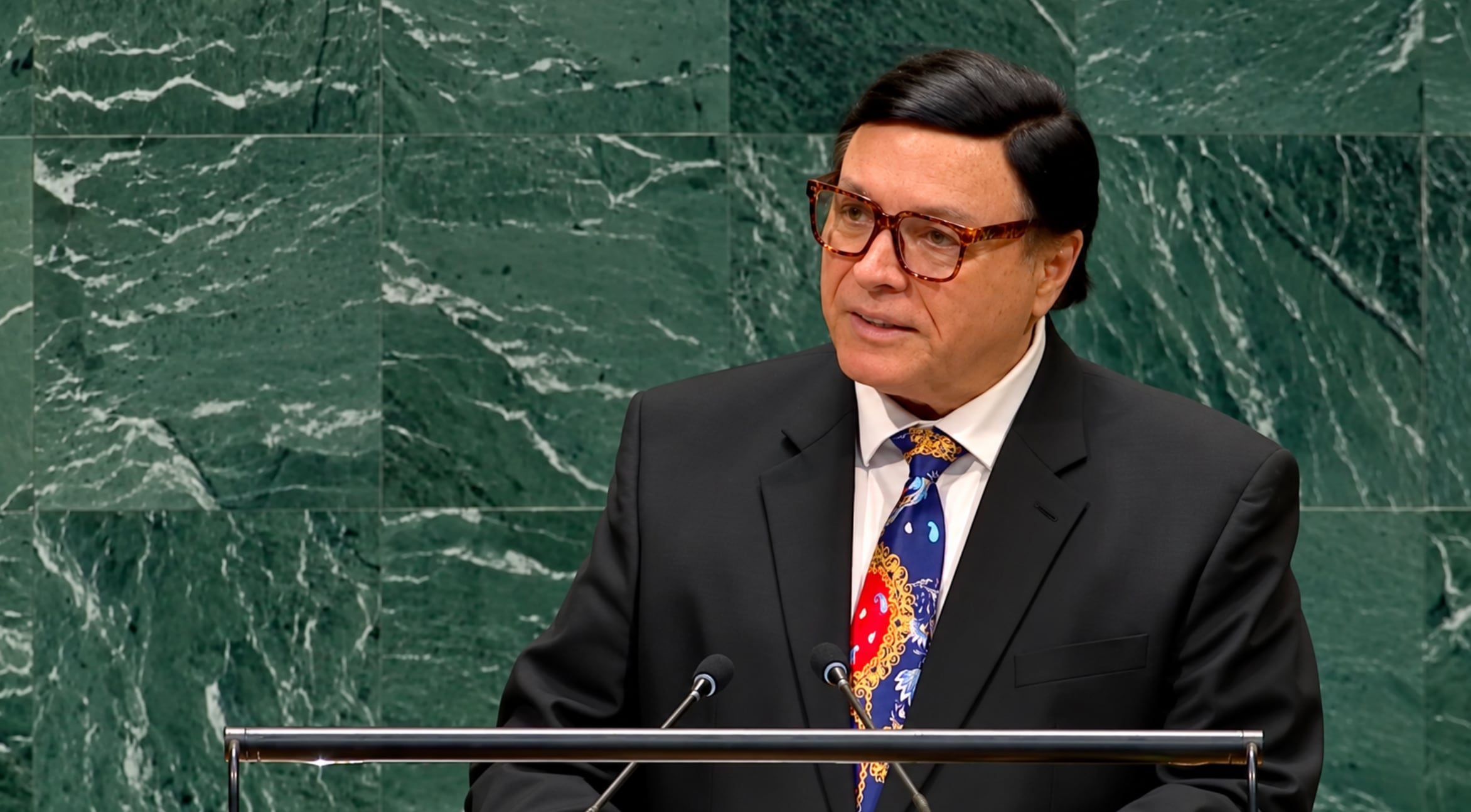 El representante permanente de Costa Rica ante la ONU, Boris Marchegiani, pronunció el discurso del país ante la 81.ª Asamblea General. Crédito: Captura video ONU