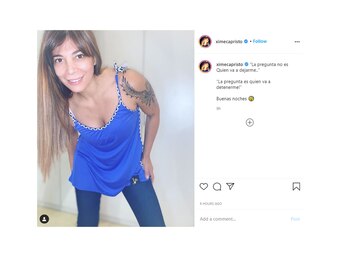 El posteo de Ximena Capristo