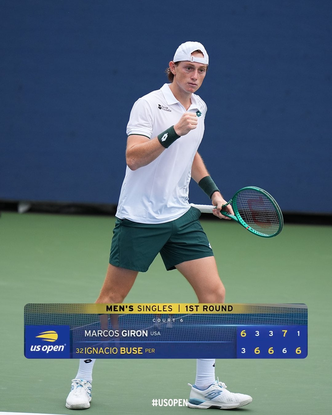 Ignacio Buse se deshizo, no sin complicaciones, de Marcos Giron en un enfrentamiento cargado de dramatismo. - Crédito: US Open