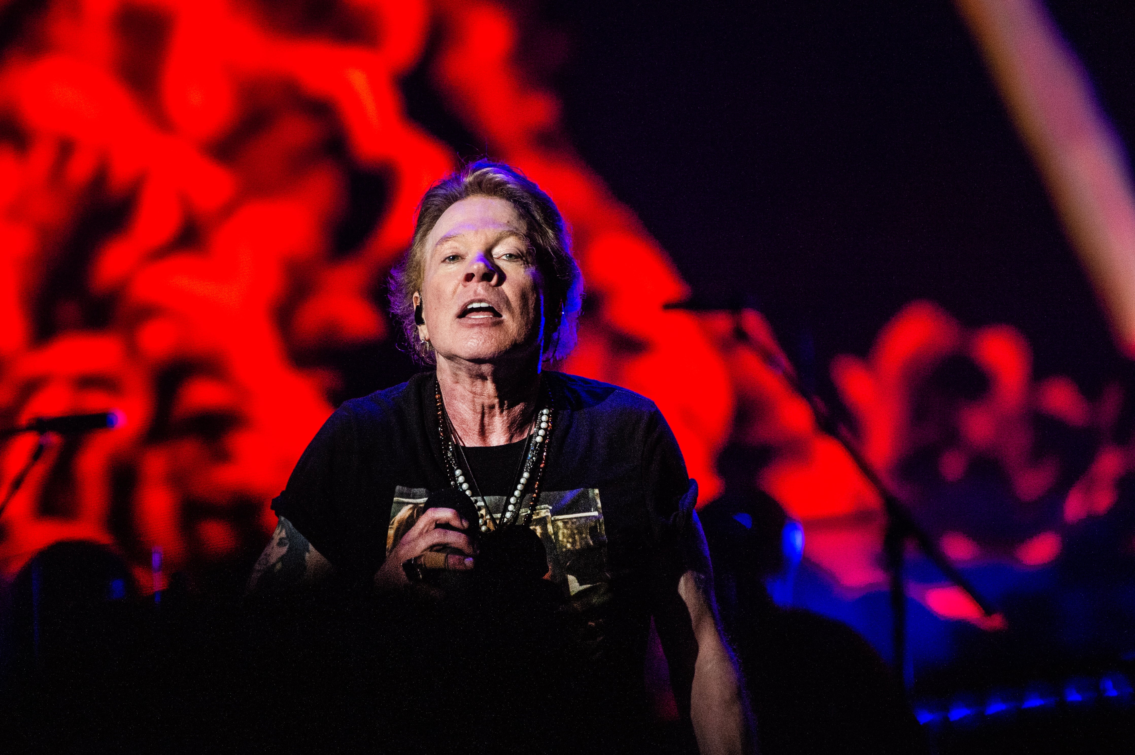 Slash anuncia que la banda graba un disco compuesto íntegramente por material original, por primera vez desde Chinese Democracy Fotografía de archivo de Axl Rose. EFE/EPA/Helle Arensbak DENMARK OUT