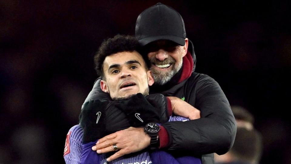 Jürgen Klopp y Luis Díaz compartieron camerino juntos en el Liverpool de Inglaterra - crédito Dylan Martinez/Reuters