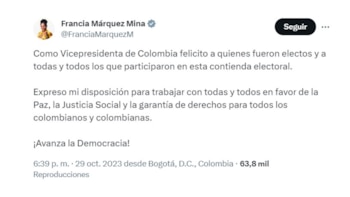 La vicepresidente de Colombia reaccionó