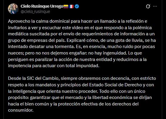 La medida de la SIC busca verificar promociones engañosas, liquidaciones irrepetibles y presuntos incrementos de precios en el mercado colombiano - crédito @cielo_rusinque / X