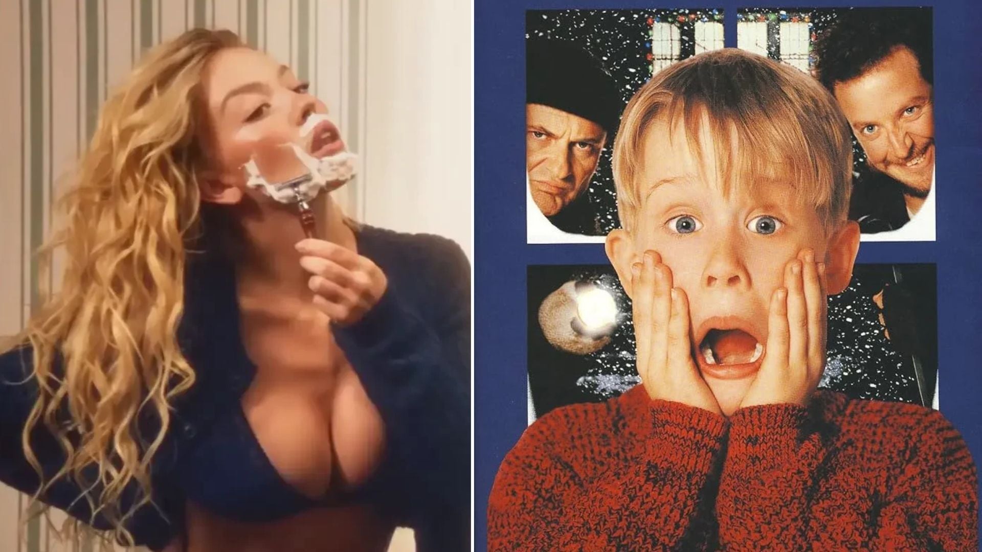 Sydney Sweeney convirtió una escena clásica de 'Mi pobre angelito' en el eje de su nueva campaña navideña. (Captura de video)
