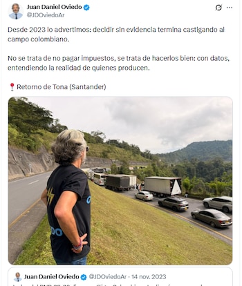 La fórmula vicepresidencial de Paloma Valencia aseguró que el impuesto, en algunos casos, incrementó su valor en el 2.500.000% - crédito @JDOviedoAr/X