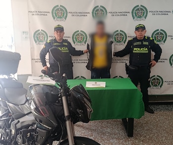 El detenido fue señalado como presunto responsable del delito de receptación y quedó a disposición de la Fiscalía General de la Nación - crédito Mebog