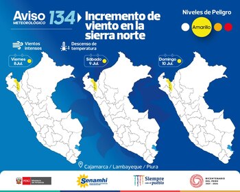 Incremento de viento en la