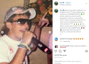 El artista mostró una fotografía