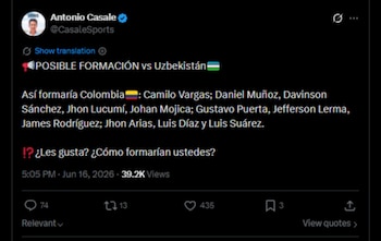 El cuadro "Cafetero" tendría la inclusión del volante del Racing de Santander de España, Gustavo Puerta-crédito @CasaleSports/X
