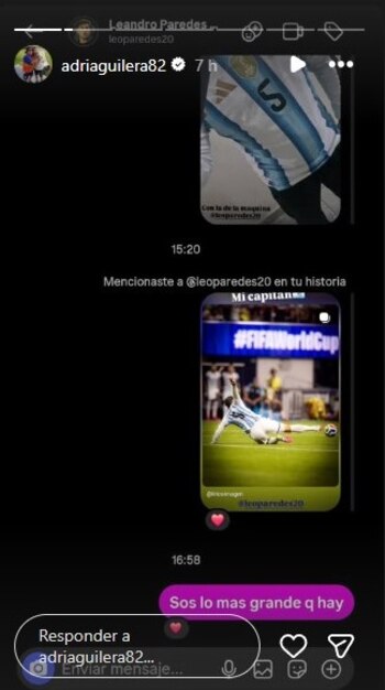 La reacción de Paredes ante el tatuaje (IG/adriaguilera82)