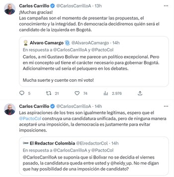 Carlos Carrillo pone condiciones para