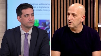 Adrián Ravier, vocero presidencial, y Emiliano Yacobitti, vicerrector de la UBA