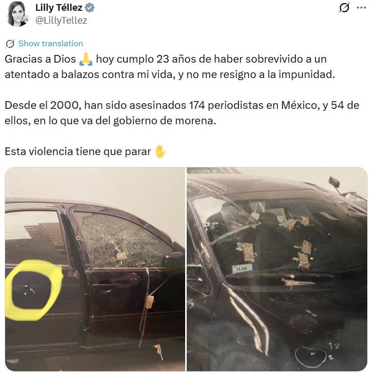 Lilly Téllez sobrevivió a un atentado que marcó su vida y su carrera política.