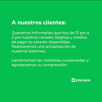 Comunicado de Interbak sobre suspensión