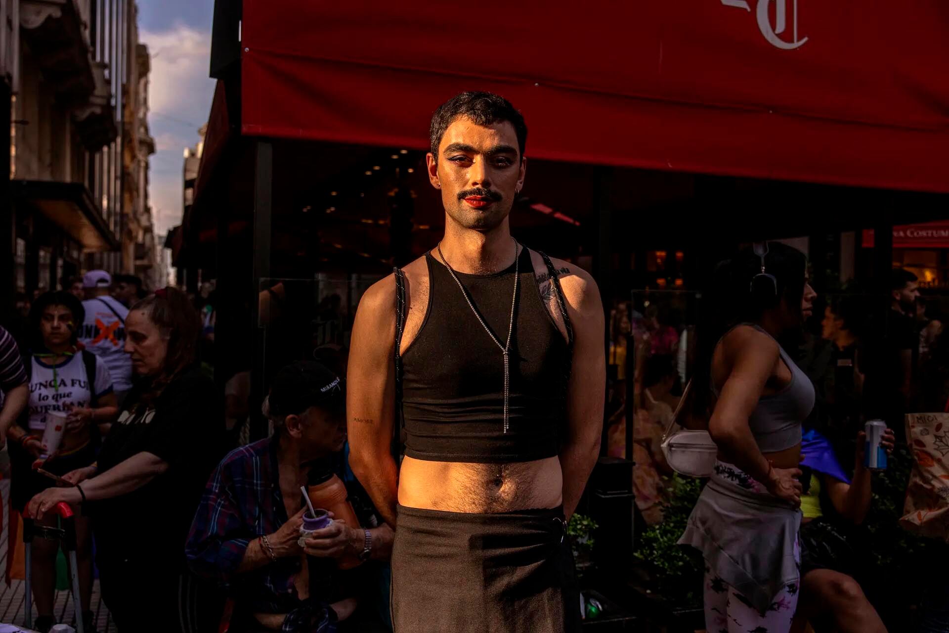 Giordani Taldyki en el desfile del Orgullo.