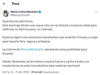 El mensaje de María Corina