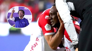Hugo Rodallega rompió en llanto tras ganar la décima estrella con Santa Fe- crédito EFE