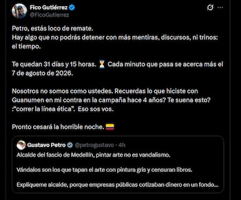 Federico Gutiérrez - crédito @FicoGutierrez/X