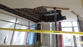 Imagen del derrumbe del falso