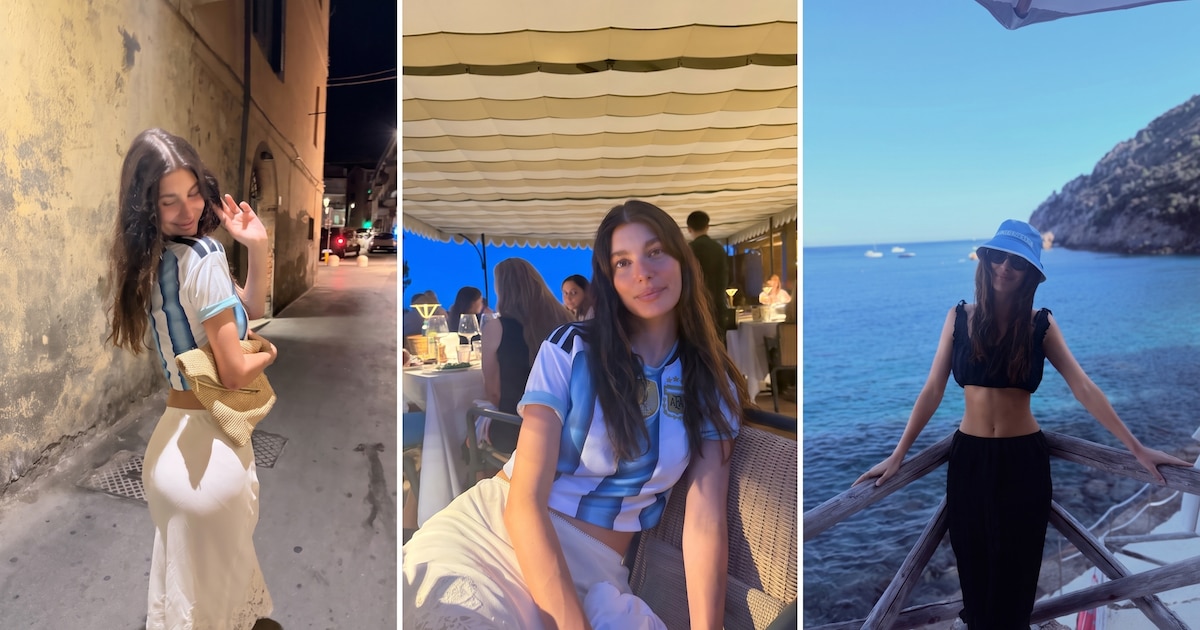 Camila Morrone muestra su pasión por la Selección Argentina desde Italia