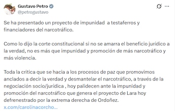 Gustavo Petro habló del proyecto de ley de sometimiento