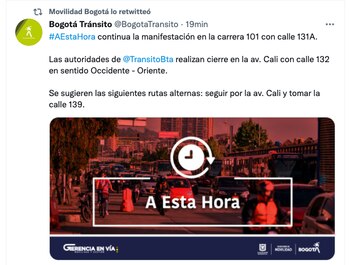 Reporte de la Secretaría de Movilidad de Bogotá - Marchas del 9S de 2021