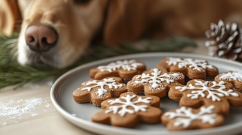 Golosinas caseras para perros, merienda festiva con crema de cacahuate, receta navideña de bocadillos saludables para mascotas - (Imagen Ilustrativa Infobae)