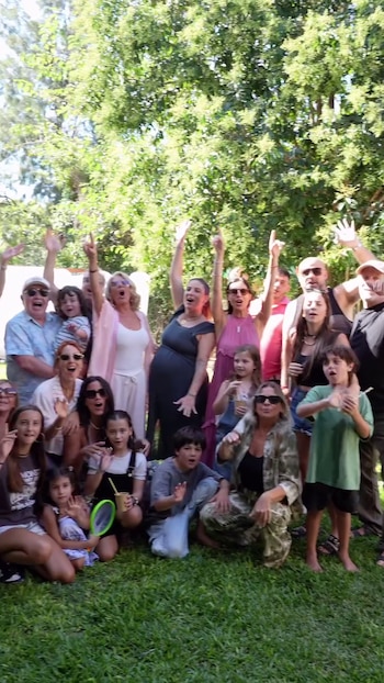 Juana Repetto con su familia