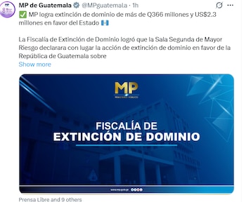 El decomiso de Q366 millones