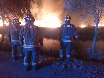 Incendio en Xochimilco (Foto: Twitter/@Bomberos_CDMX)