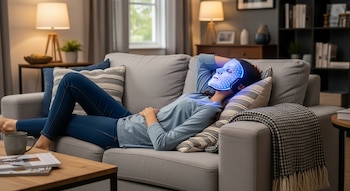 Una mujer se relaja en