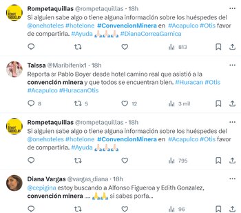 Usuarios publican en redes sociales