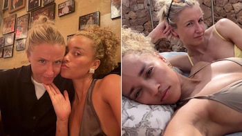“Lo hacemos funcionar”: la tierna historia de amor de una figura del fútbol europeo con Miss Estados Unidos 2021